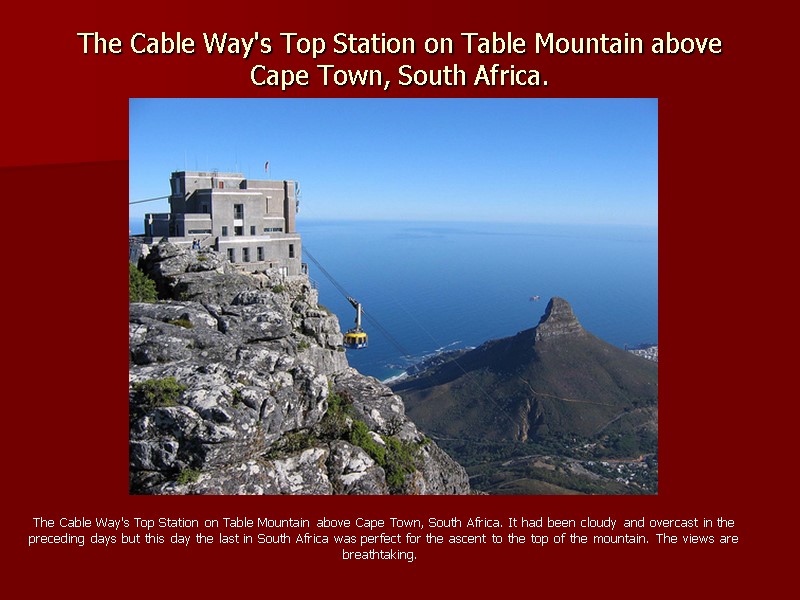 The Cable Way's Top Station on Table Mountain above Cape Town, South Africa. 